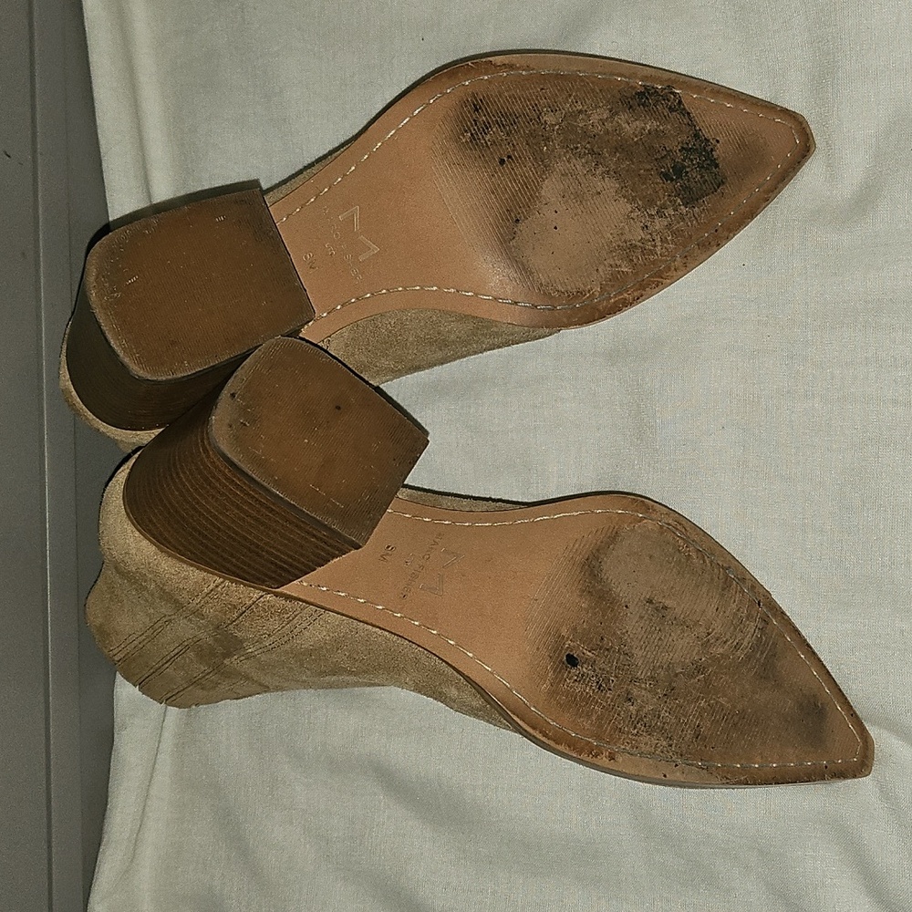 Marc Fisher Tan Suede Ankle Boots Sz 8 - Picture 13 of 13